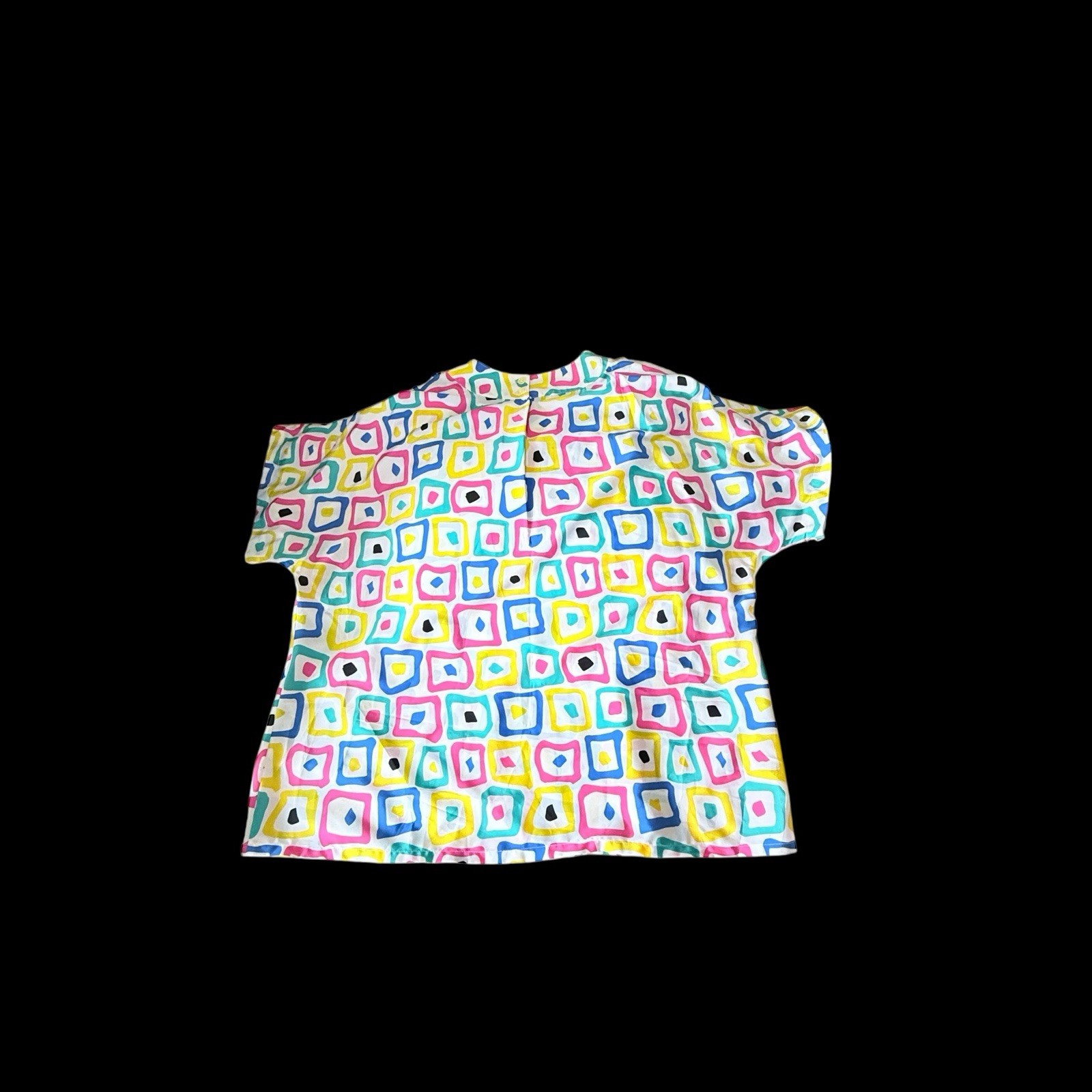 Vtg 80s Women’s Josephine Woman 20w Colorful Geometric Print Short Sleeve Top