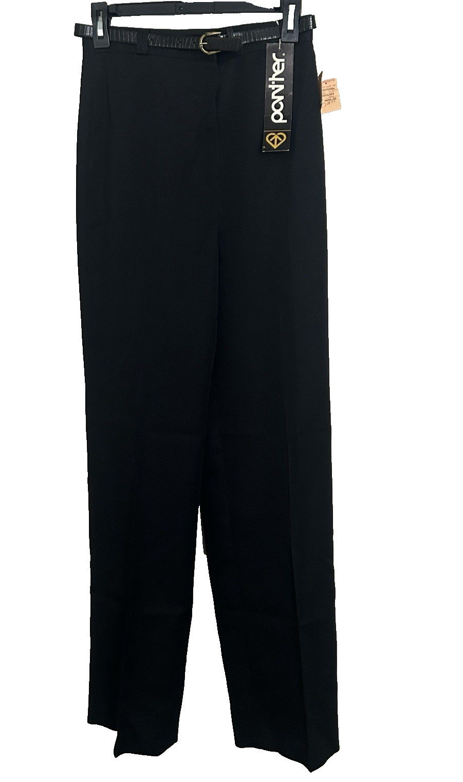 Vintage 1980s Panther Women’s High Waist Slacks Deadstock Black Pants NWT Retro