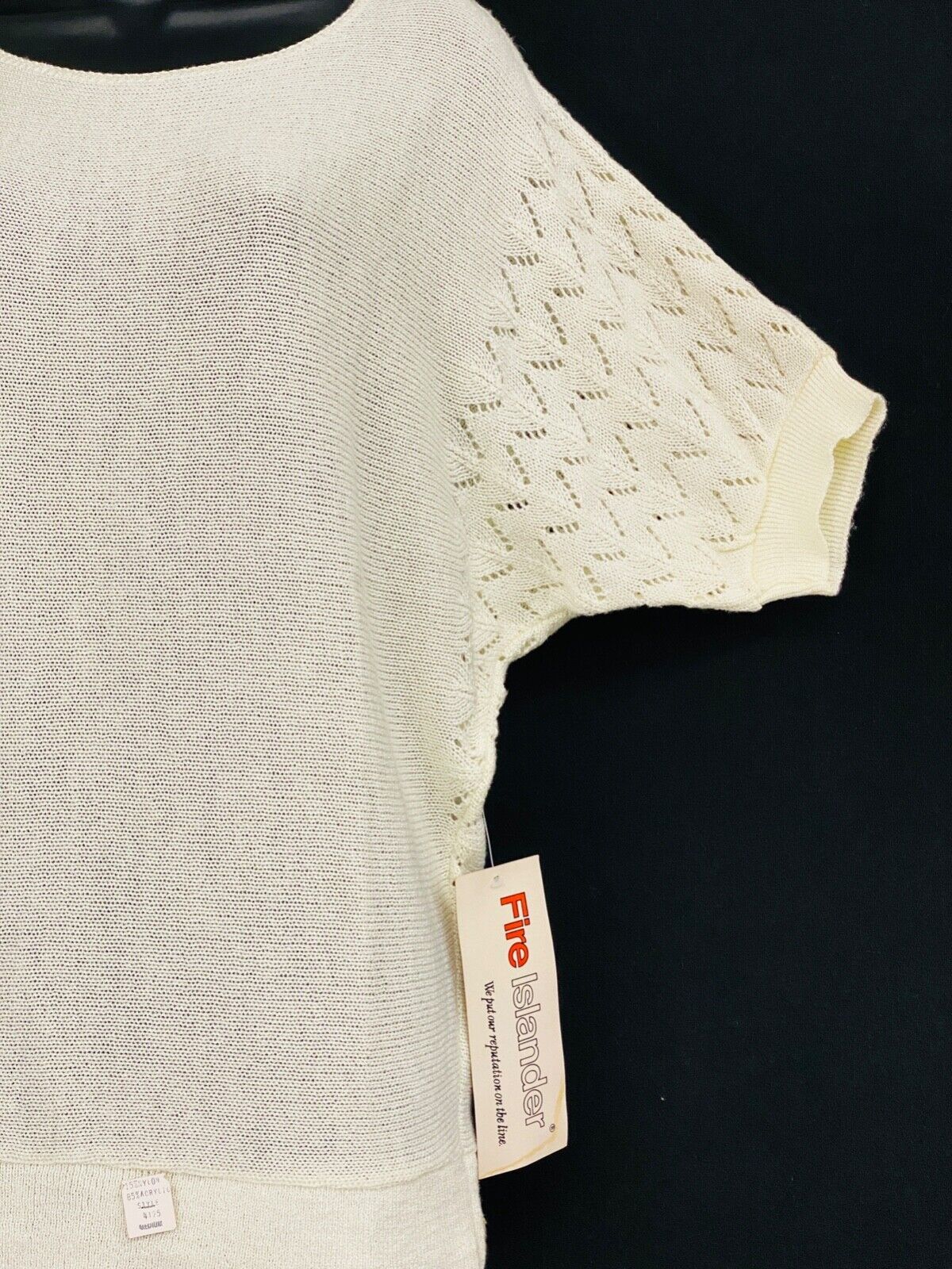 Vintage white sweater lot, ivory lightweight vest top shirt deadstock 1970 1980