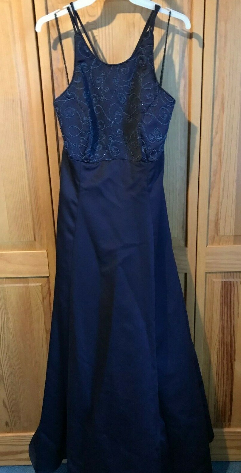 BE SMART VTG 11-12 Purple Sleeveless Beaded lined Floor Length Evening Gown