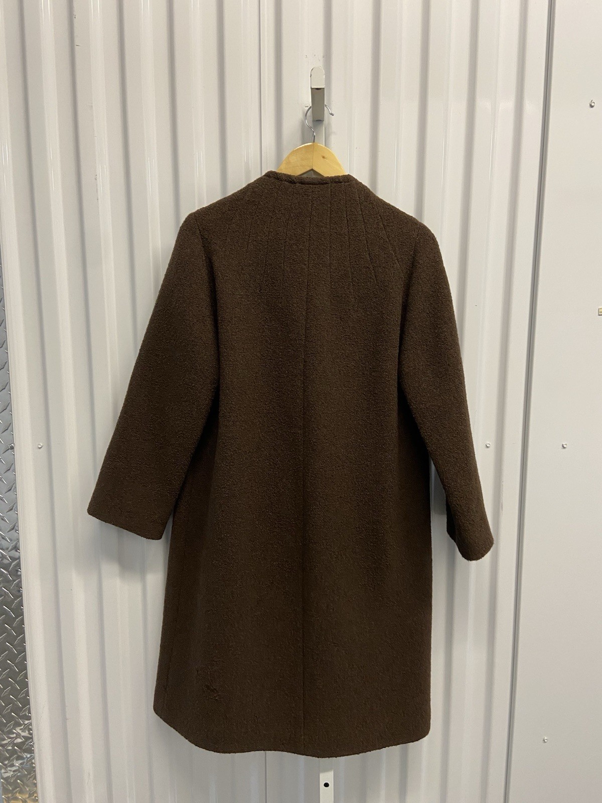 VTG 50s Topaz Steven’s Hockanum Chocolate Brown Wool Bouclé Coat Women’s Sz M