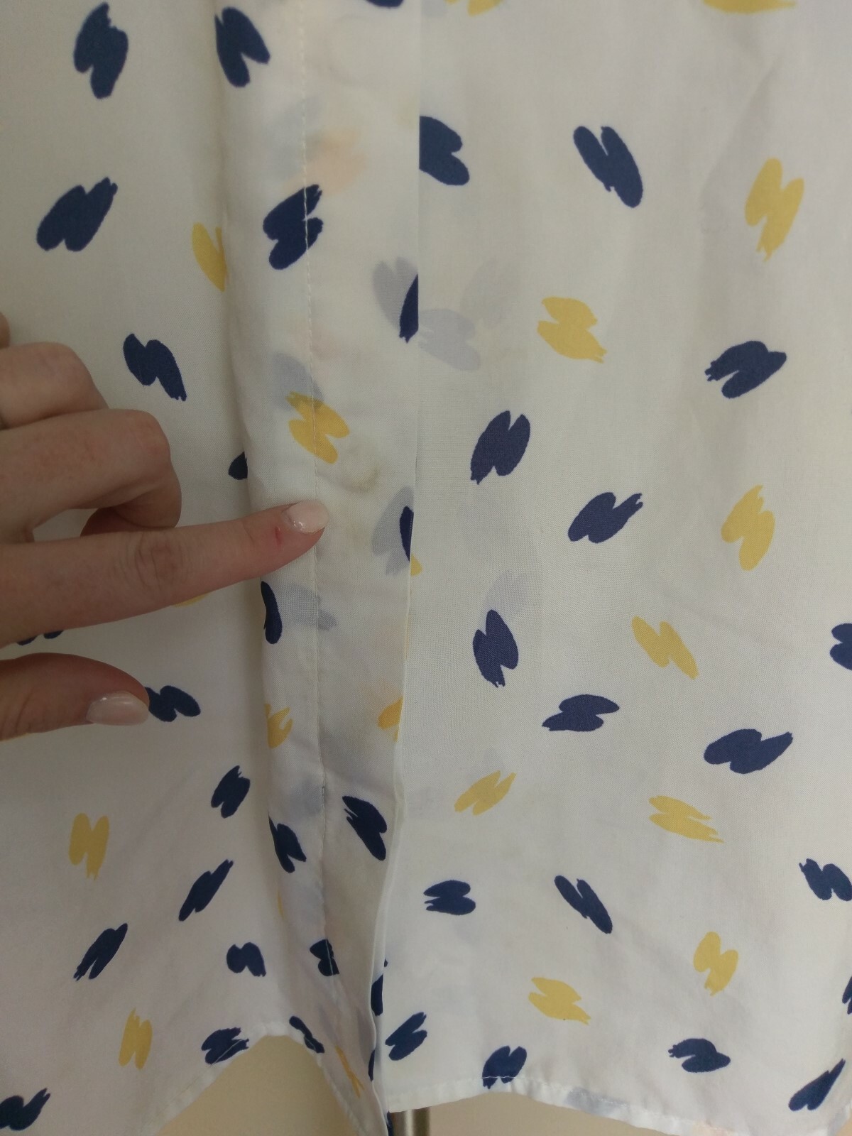 Vintage 80s Cape Cod Match Mates Shirt Navy Blue Yellow Short Sleeve Button Down