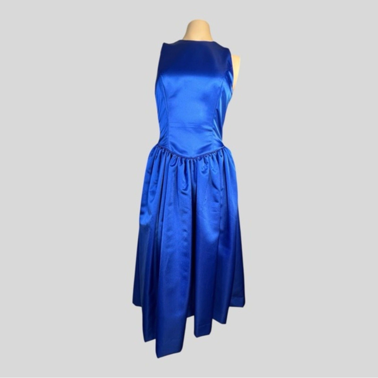 S.G. Gilbert Royal Blue Satin Backless Dress – Size 4