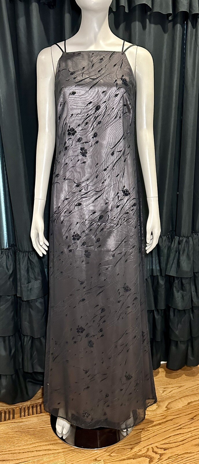 VTG Y2K Arianna By Rachel Kaye Black Mesh Overlay Whimsigoth Dress Sz 4