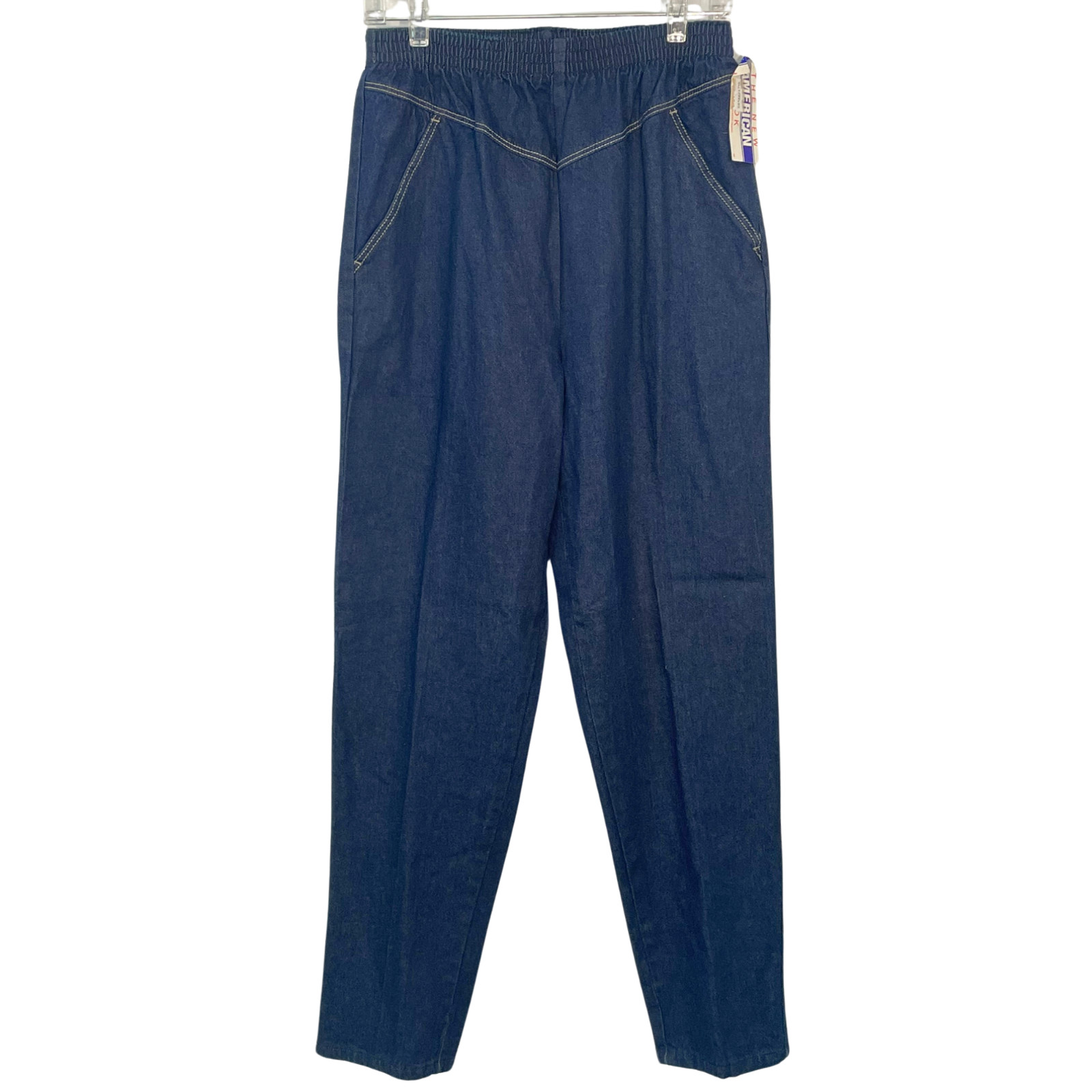 Vtg 80s Lord Isaacs Sport Sz S Elastic Waist Jeans 30″ Front V Yoke Denim New