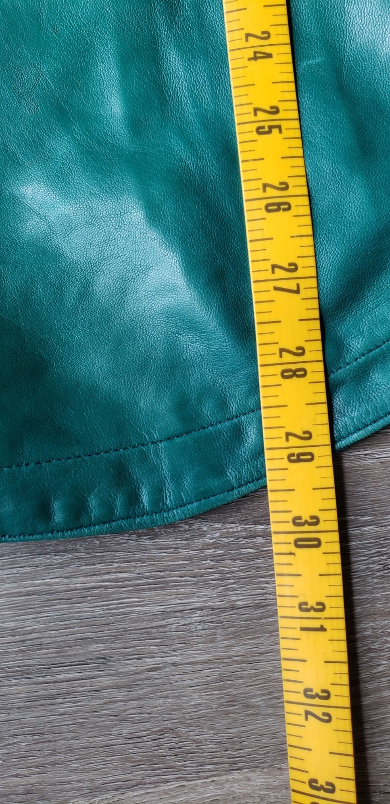 VTG 80s Jean Claude Jitrois Green Leather Jacket Sz 42 Designer Art FLAWS