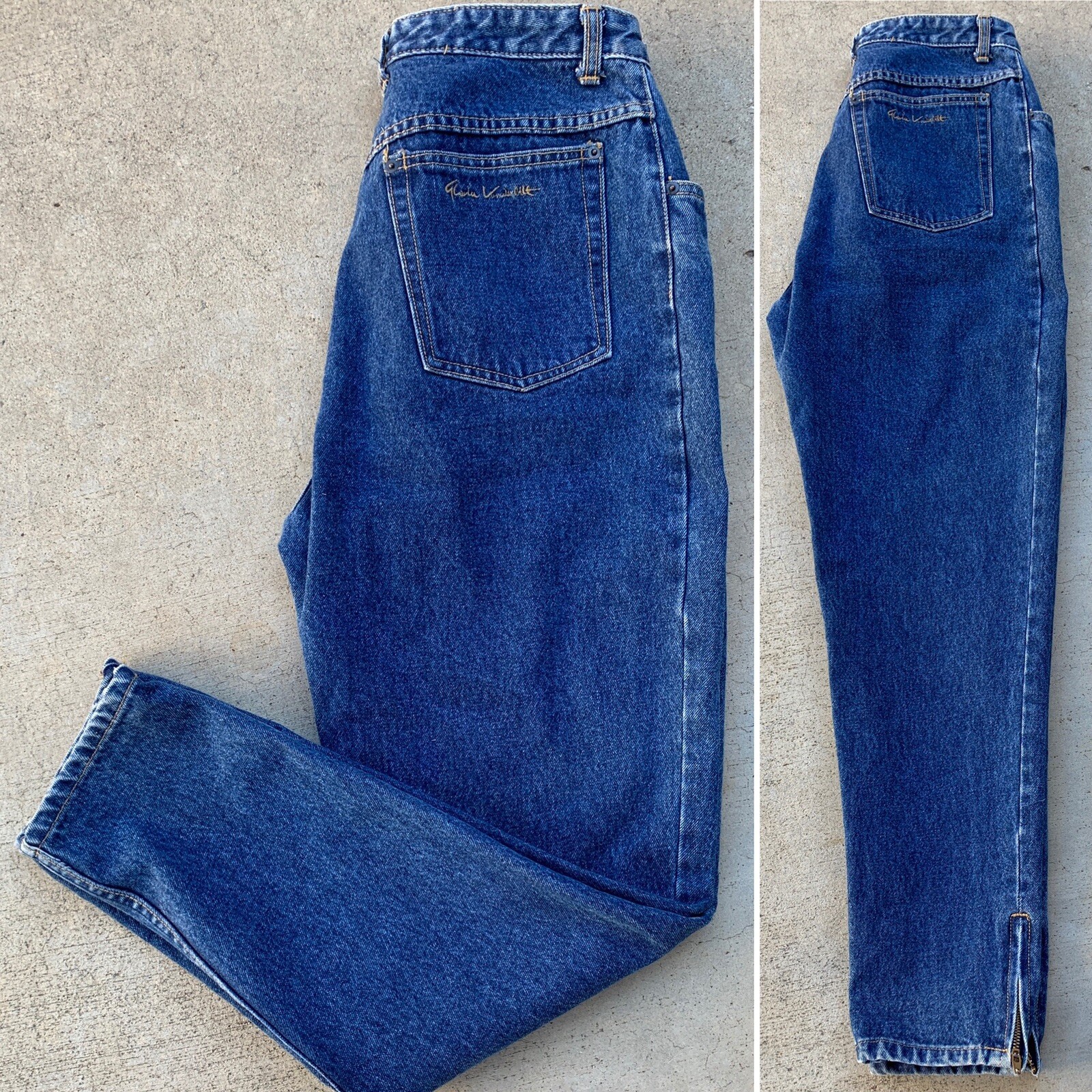Vintage Gloria Vanderbilt American Royal Jeans Slim Ankle Zip Size 16 32 Waist