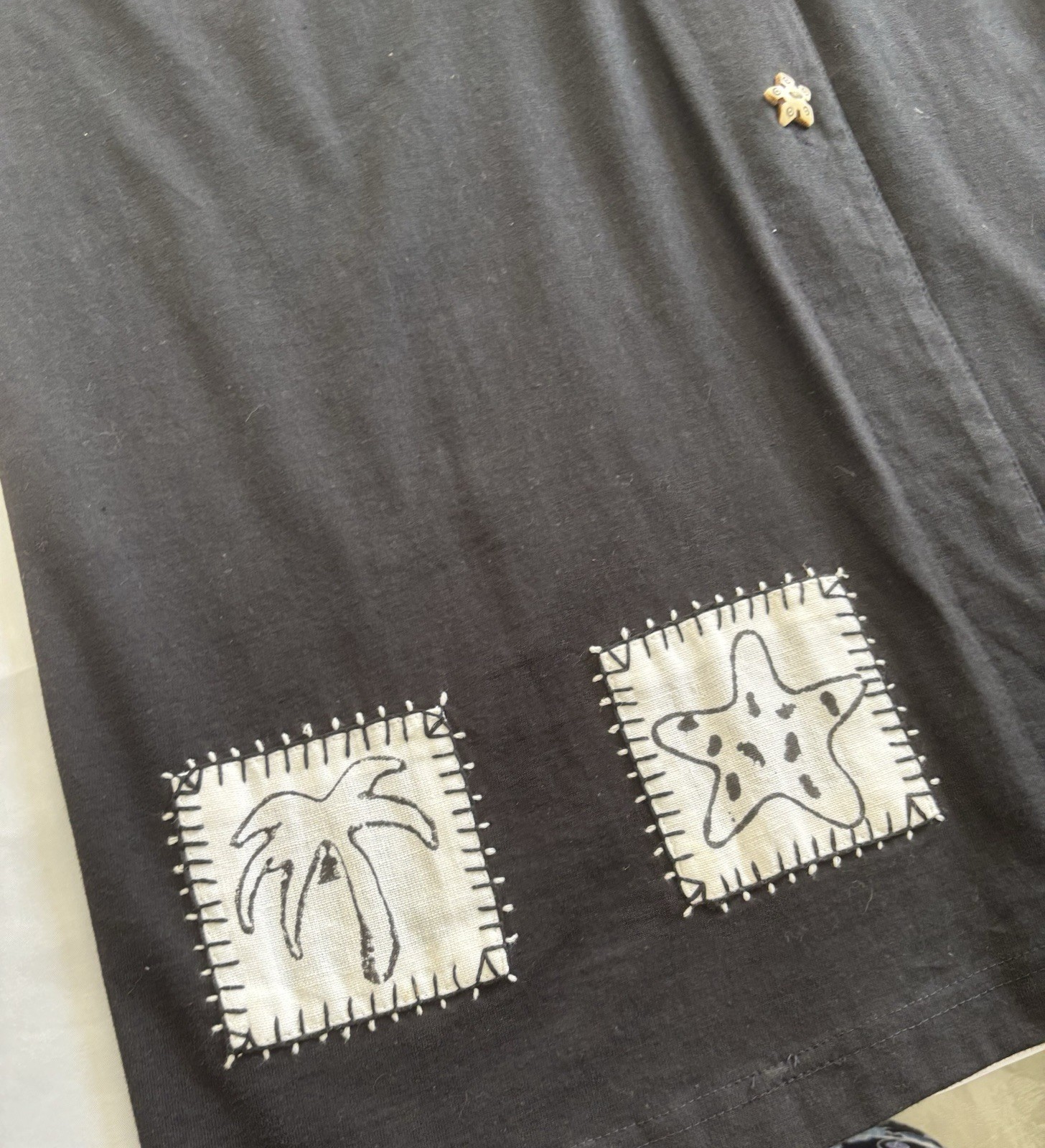 Vintage 90s Country Wear Casuals Lorree G. Star Cotton Linen Blend Dress Size XL