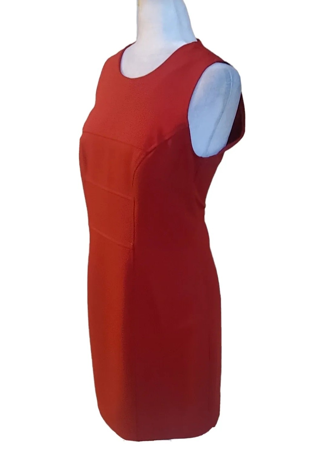 Vintage Boulevard De Paris Red Polyester Sleeveless Sheath Dress Women’s Size 10
