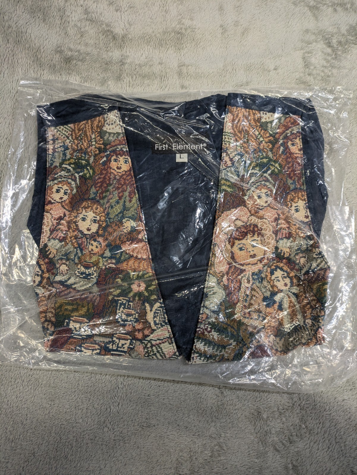 Vintage Nadia Embroidered CHILDREN Tapestry Women’s LG Grandmacore Vest NEW V2
