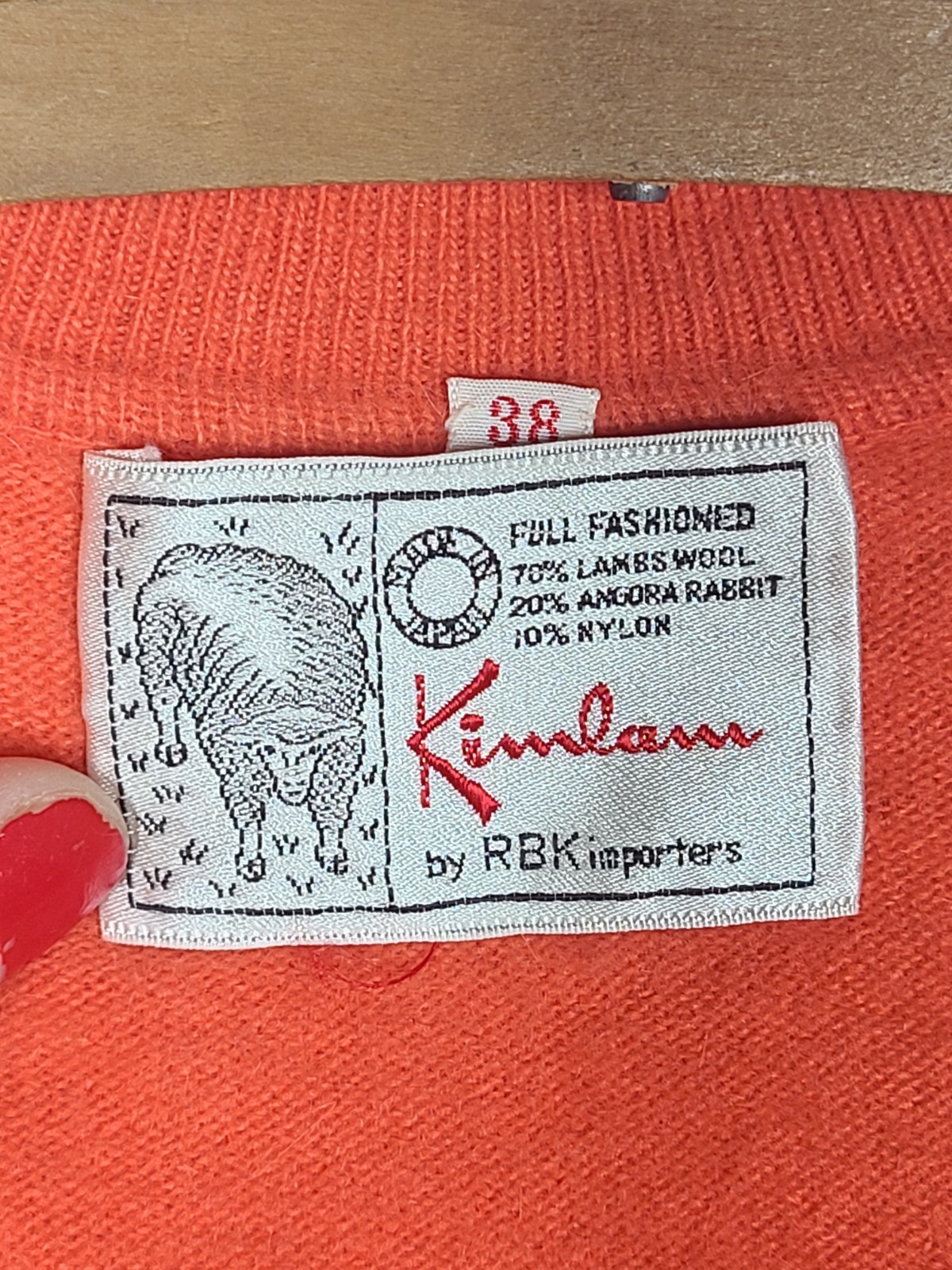 Vtg 60s Pinup Cardigan Sweater Princess Seam Wool Blend M L 38 Coral Orange Pink