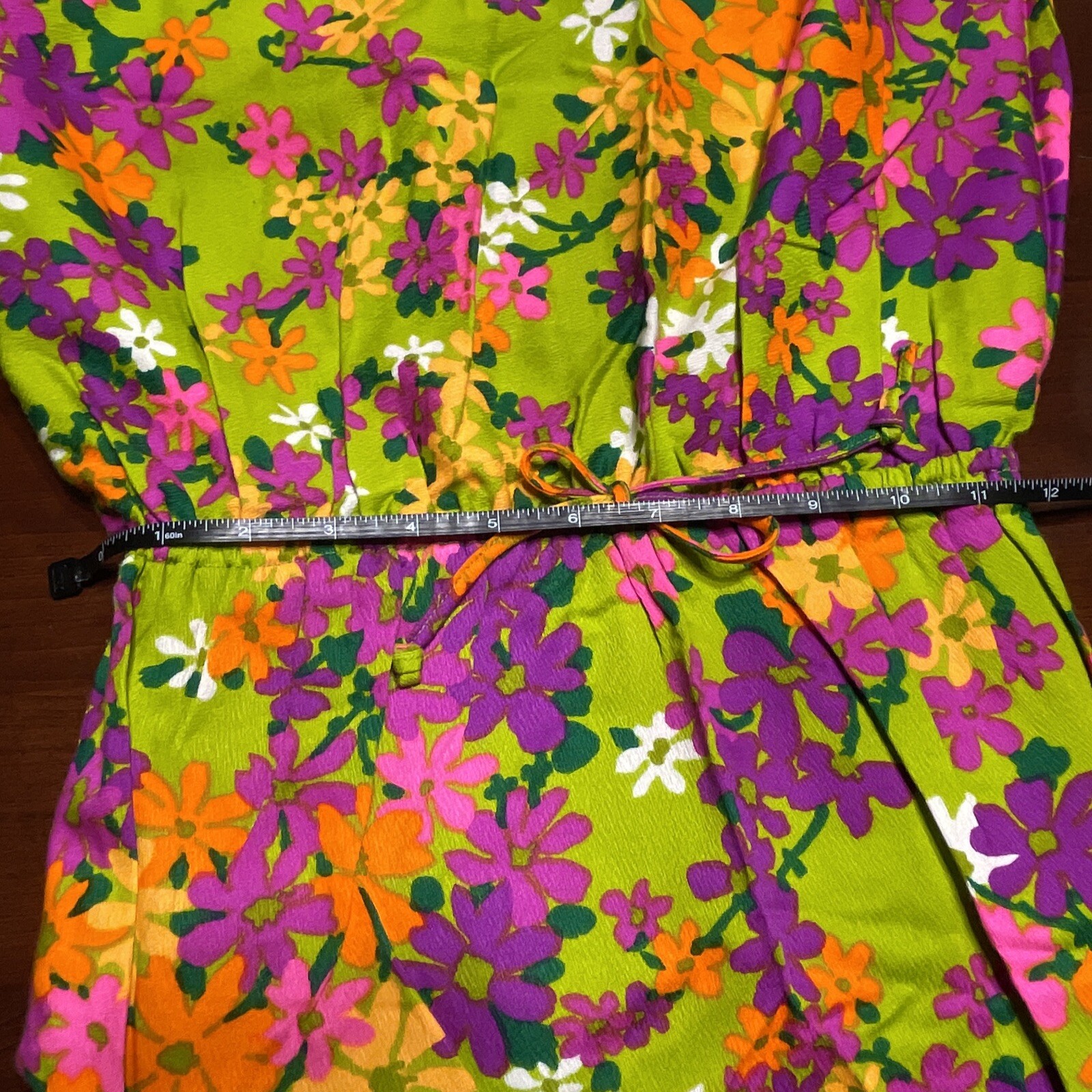 Vintage 60s 70s Sun Fashions of Hawaii Honolulu Floral Colorful Maxi Dress 10