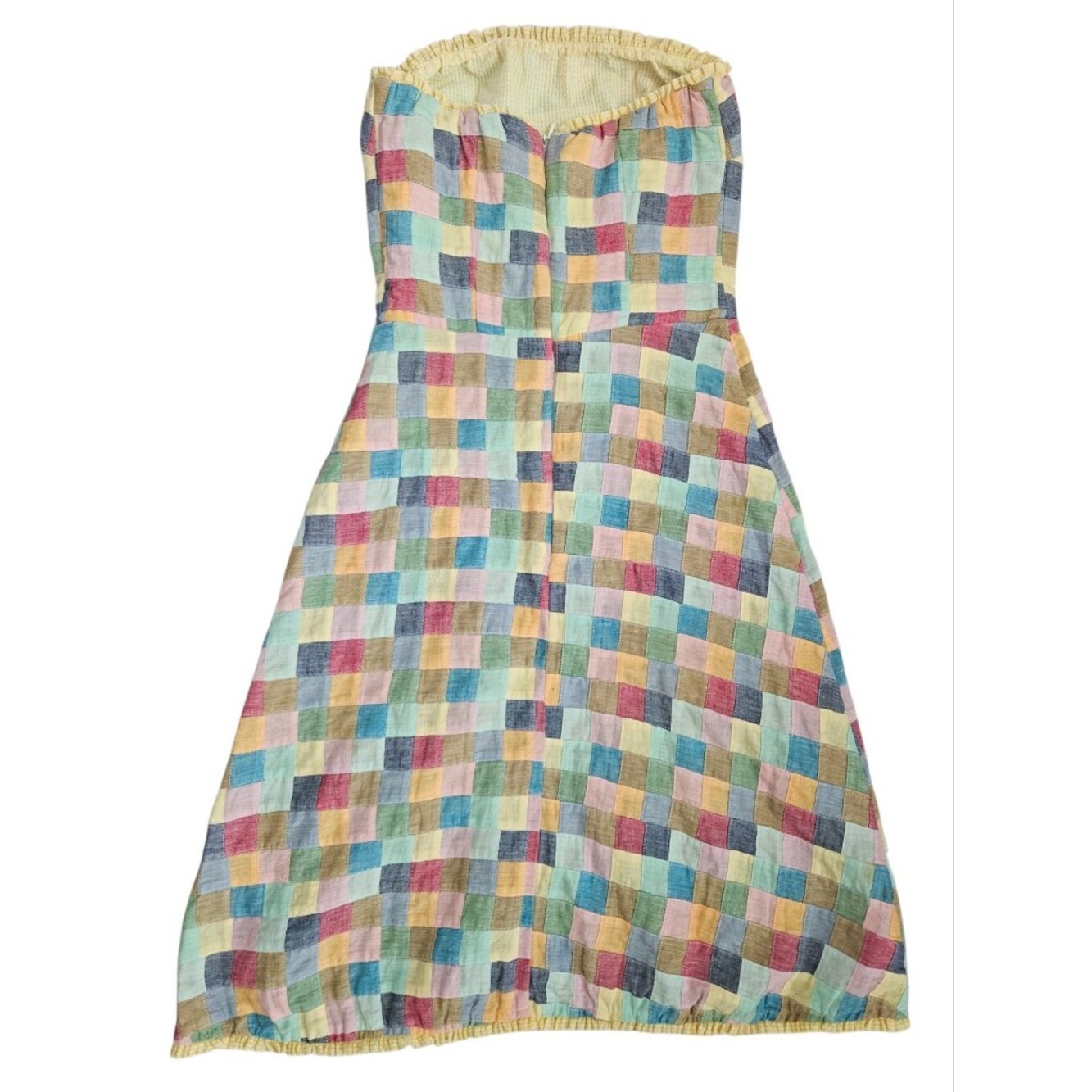 Corey Lynn Calter Vintage Patchwork Madres Strapless Dress Sz 2 Boho Cottagecore