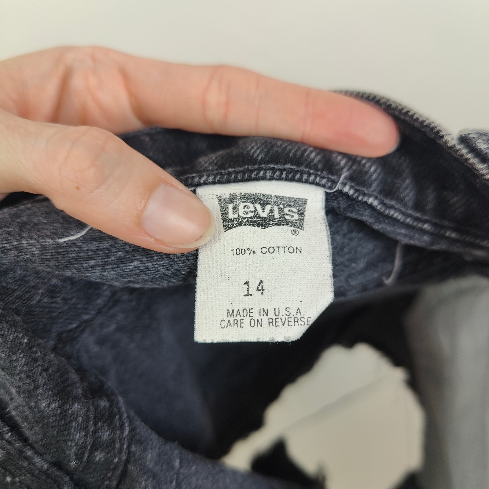 Vintage 90s Levi’s 551 Shorts Womens 14 Black High Waisted Frayed Hem Grunge