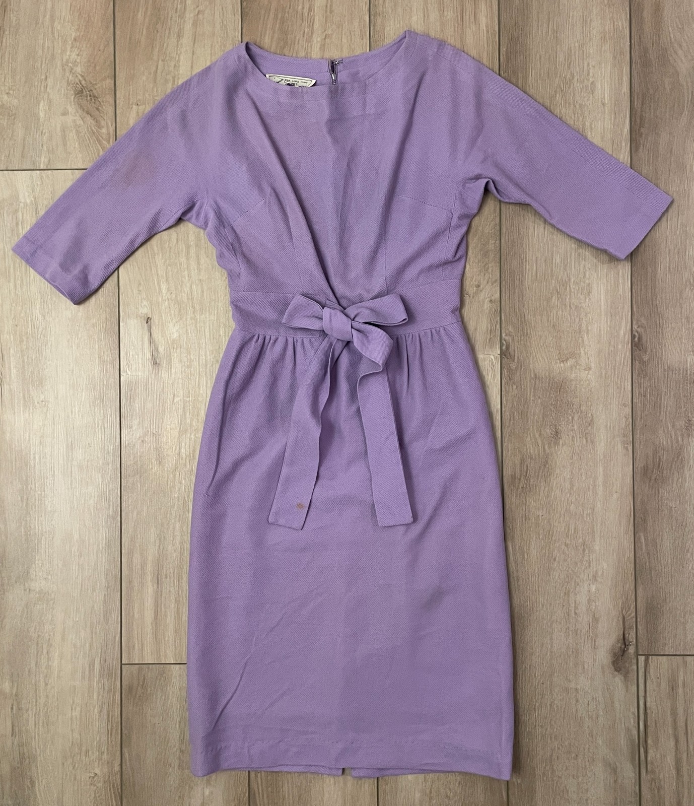 Vtg 1950s/19060s Teena Paige Celanese Dress-Women’s XS-Fitted Waist, 3/4 Sleeve