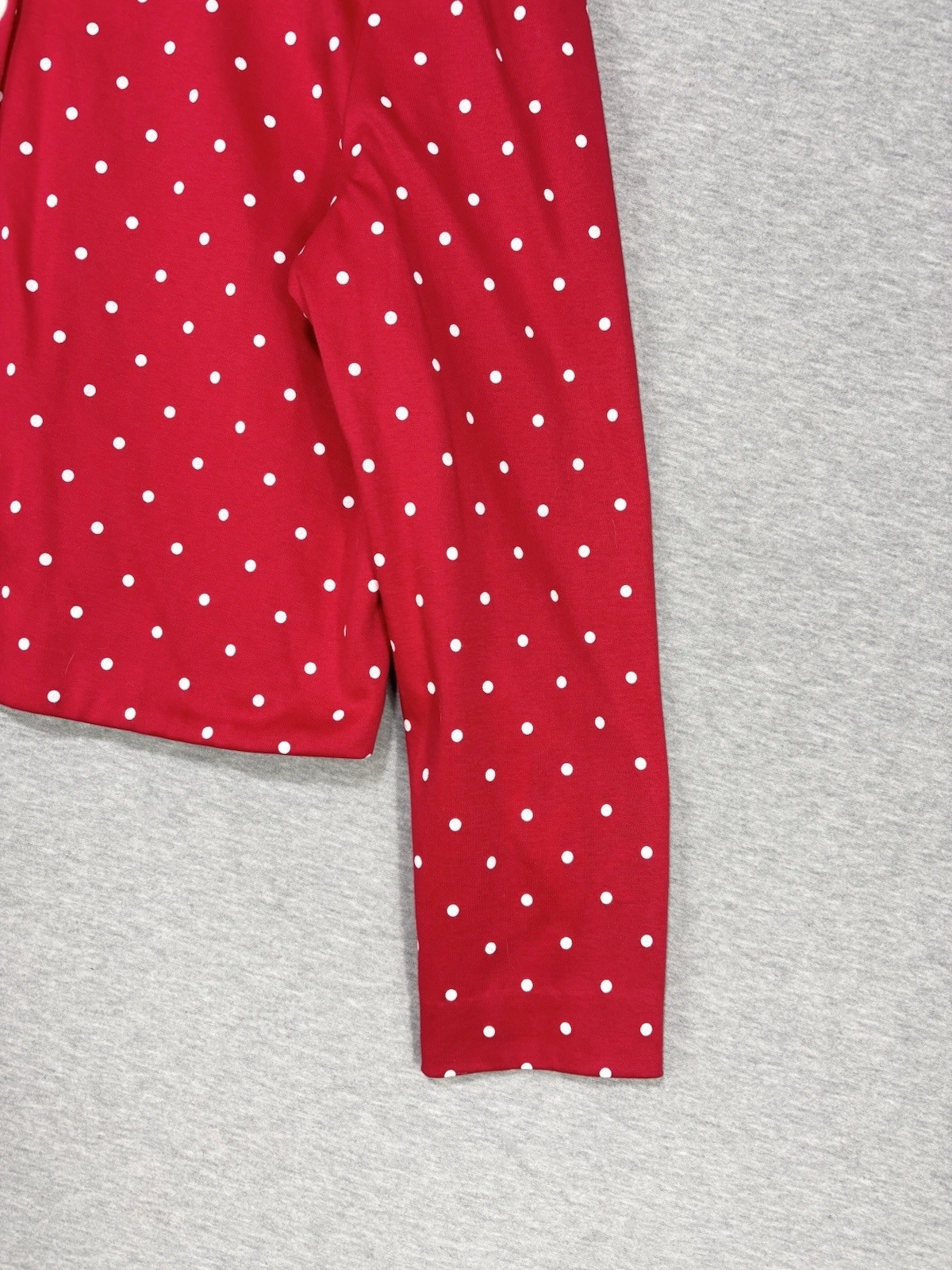 Vintage 80s Ned Gould Red White Polka Dot Midi Skirt & Cardigan Set Size 12(M/L)