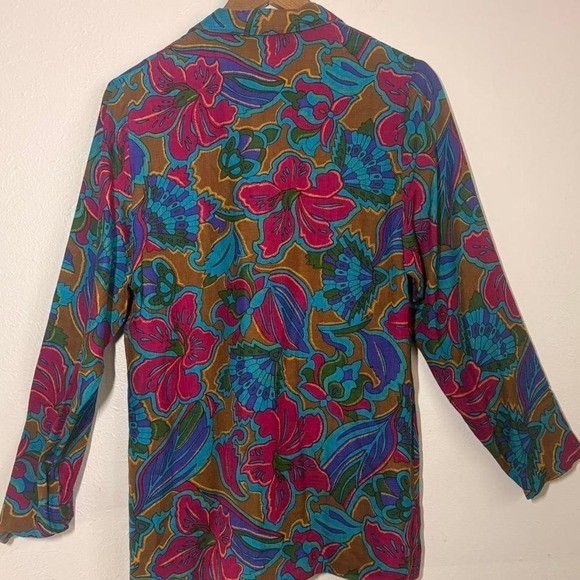 Vintage Campus Casual of California Floral Groovy Blazer Hawaiian Abstract