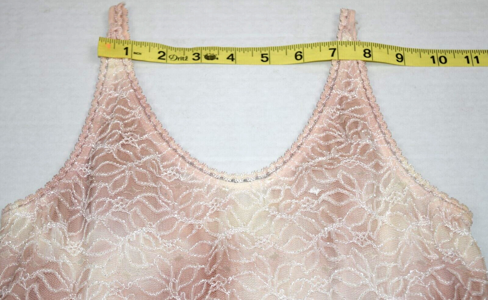 Vintage Dress Bisou Bisou Size S 90s Pink Clouds Tie Dye Sequins Layered Lace