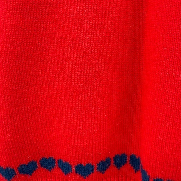Vintage objectives rainbow heart red sweater kidcore 80s/90s