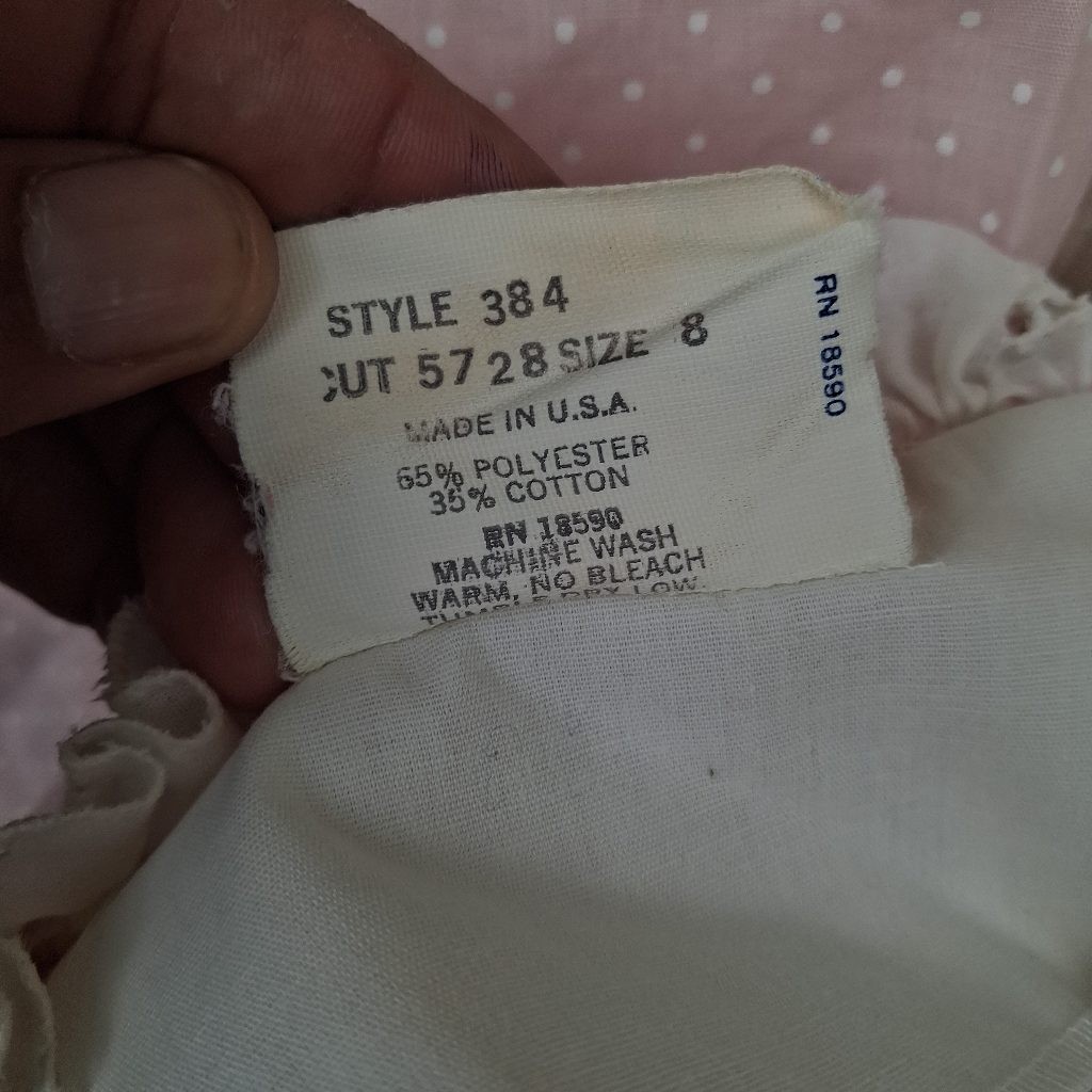 Vintage Jeri Bee Womens Pink Polka Dot Square Dance Prairie Dress Size 8 Eyelet