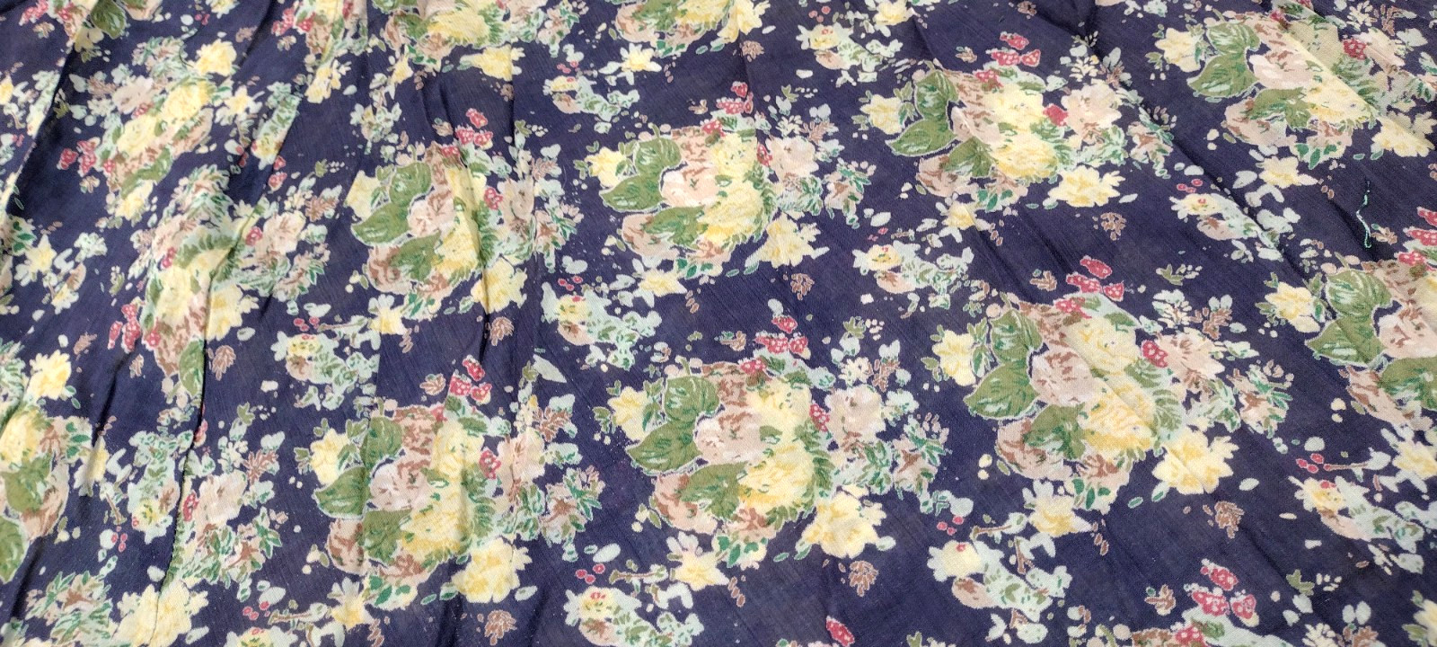 1990s Sundress Dress Midi Open Back Blue Floral Sheer Cotton – 1930s Influence