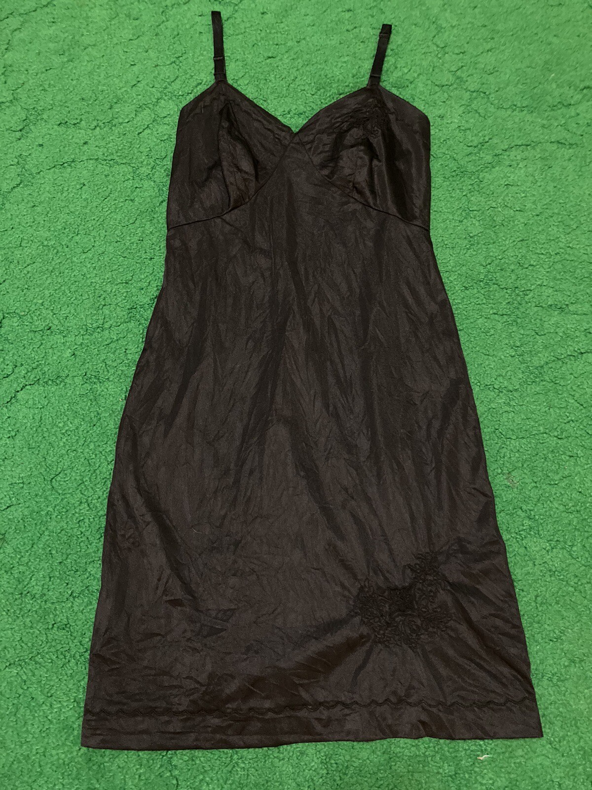 Vintage Pixiecore MCM Top Form Black Midi Slip Dress Sz. 36 Sm/Medium