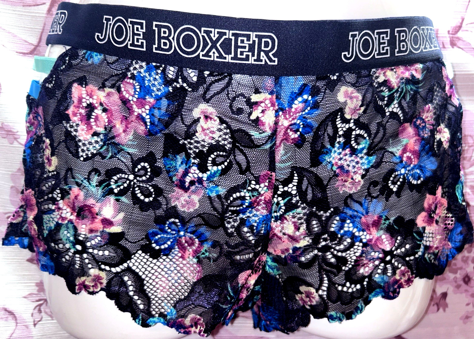 Vtg Joe Boxer Rare Second Skin Lace Sz M Purple String Panty Underwear