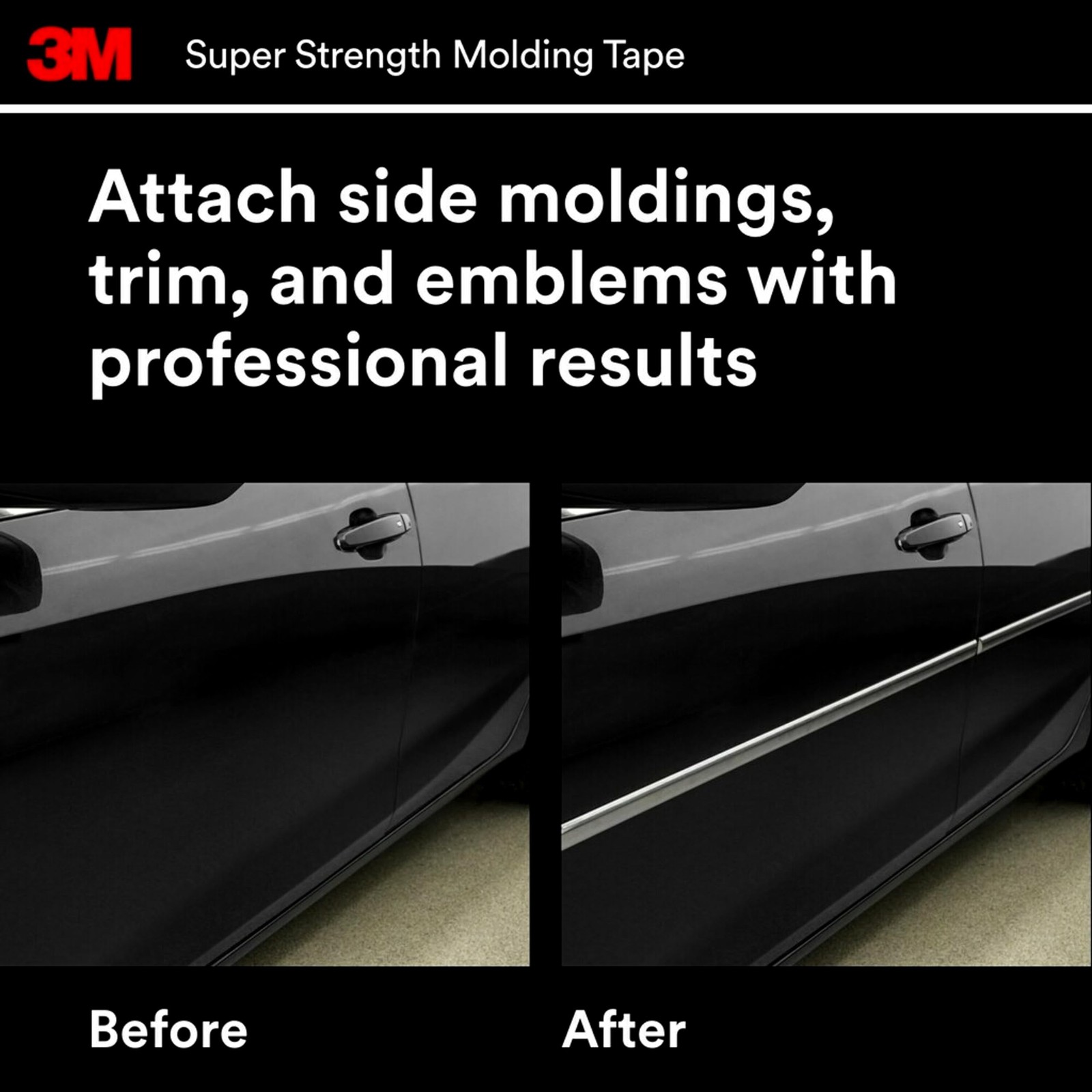 3M Super Strength Molding Tape 03616 7/8in x 15ft Heavy Duty Double-Sided Automo