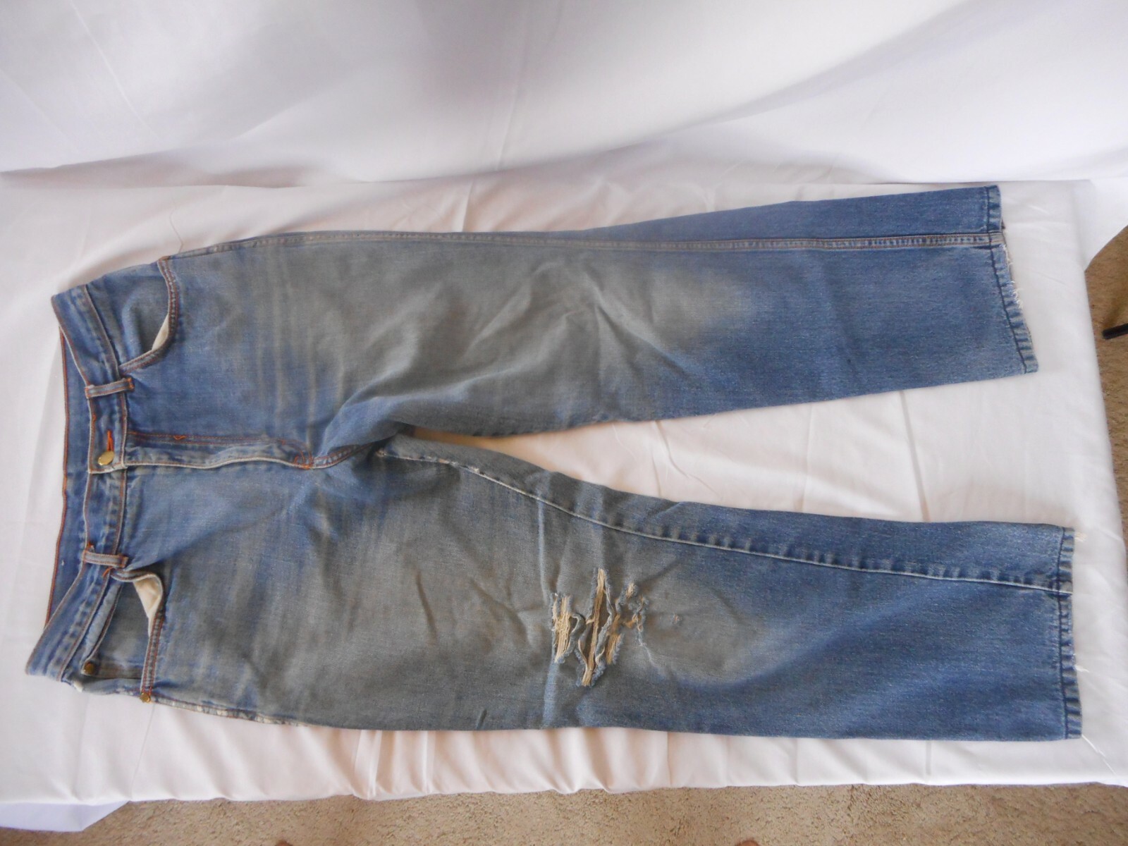 Gitano Vintage 1980’s Womens Jeans 13/14 Meas sz 30×29 Grunge VERY Worn Ripped