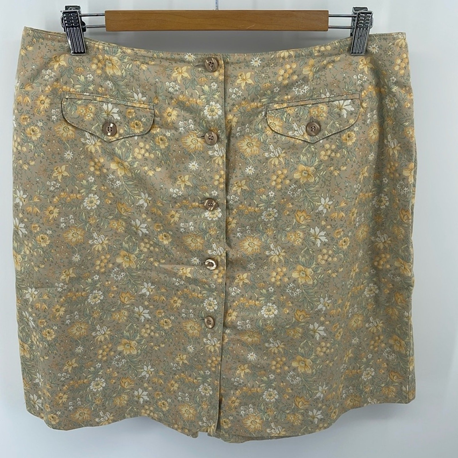 Vintage Liz Claiborne floral A-line button up mini skort sz 16