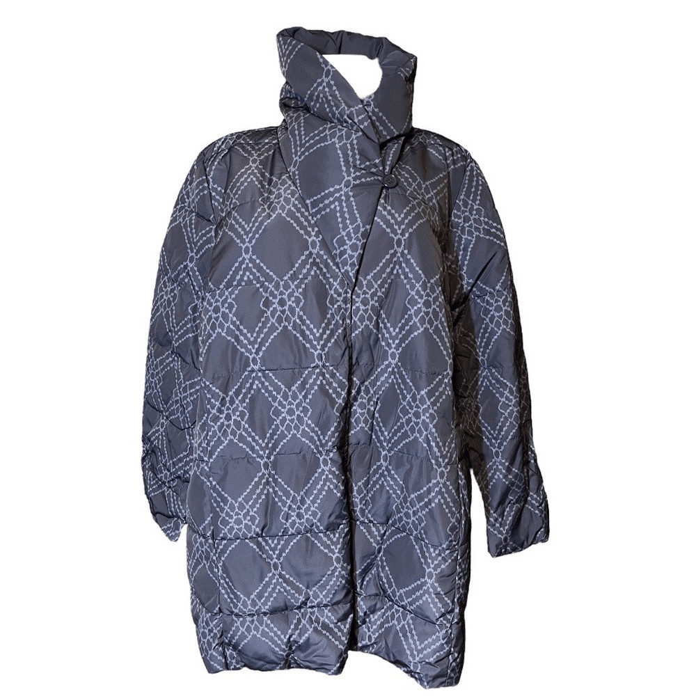Dennis Basso Reversible Print to Solid Water Resistant Jacket