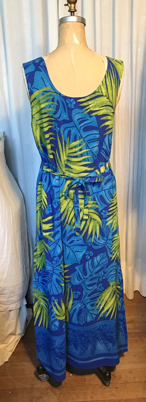 Vintage Looking Good Womens Blue Green Sleeveless Maxi Dress Sz S pre-owned