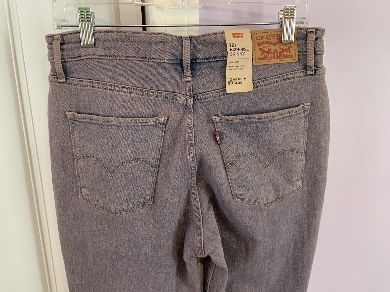 LEVIS 721 Skinny High Rise 31/30 Acid Washed Purple Hue NWT Rare!