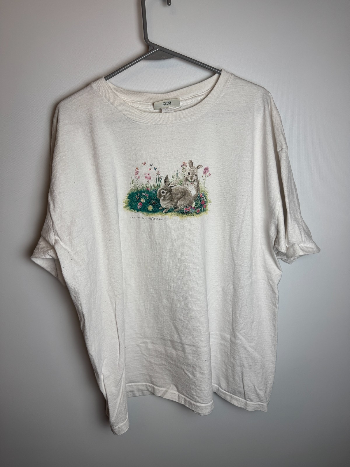 Vintage Cottage Essentials Northern Reflections Bunny Rabbits Nature T-Shirt XL