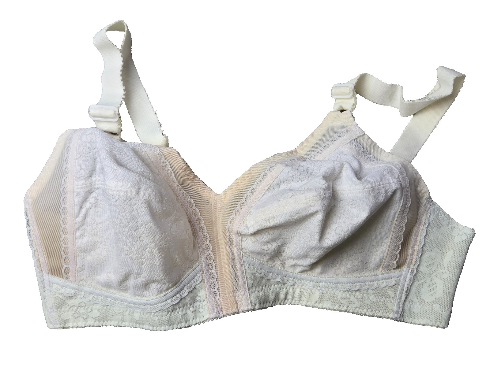 Vtg Bra 36-B Playtex 18 Lace Cups Stretch Strap Wireless Style 20/27 Soft Cups