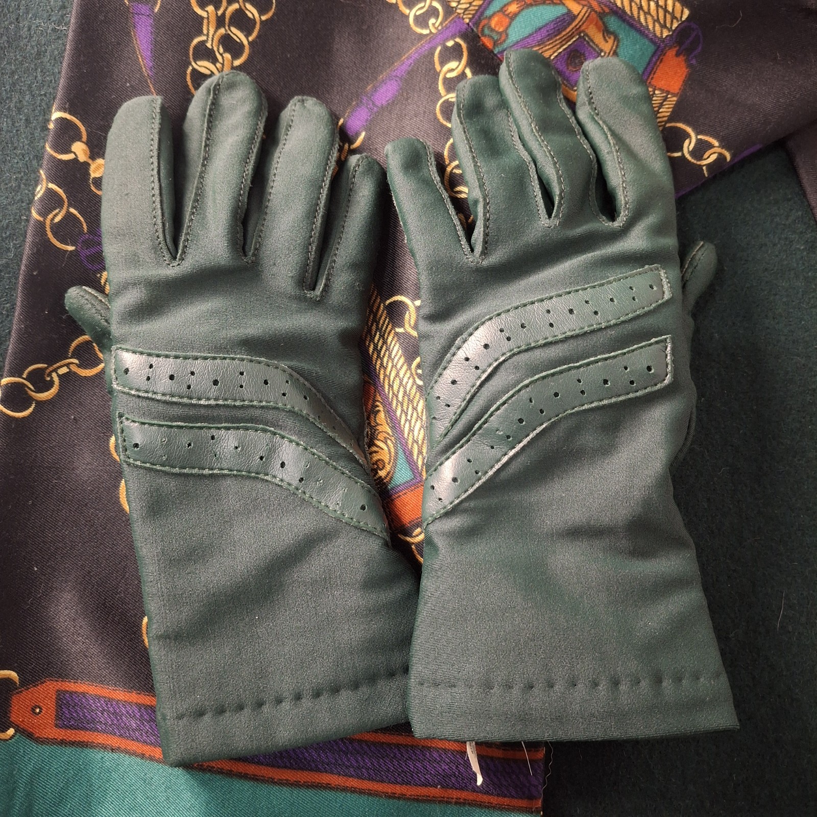 VTG Set Karizma East Wool Maxi Coat & Scarf/Gloves Made Russia Hunter Green 10 M