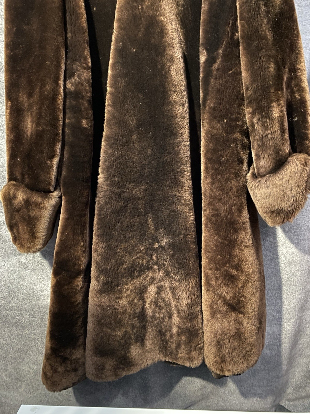 Vintage C.E. Carlson Co Spokane Dark Brown Fur Coat Mid-Century Plush