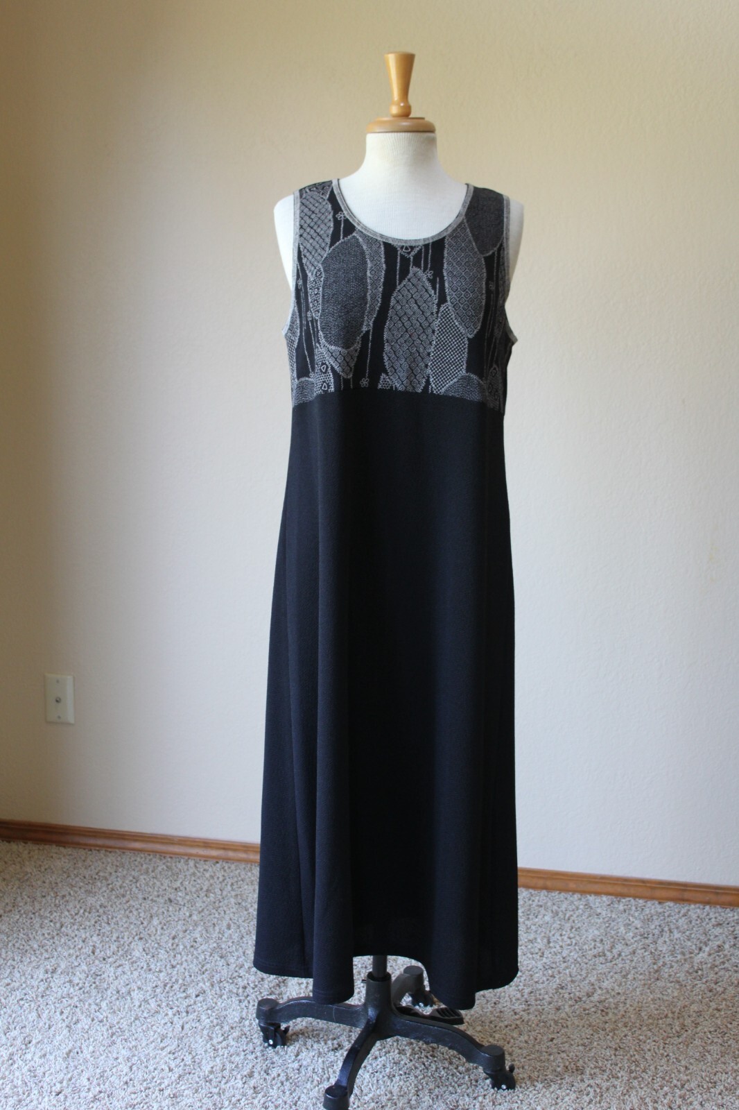 Leslie Belle Vintage 90’s Black Long Sleeveless Dress Jacket OUtfit Set 16P