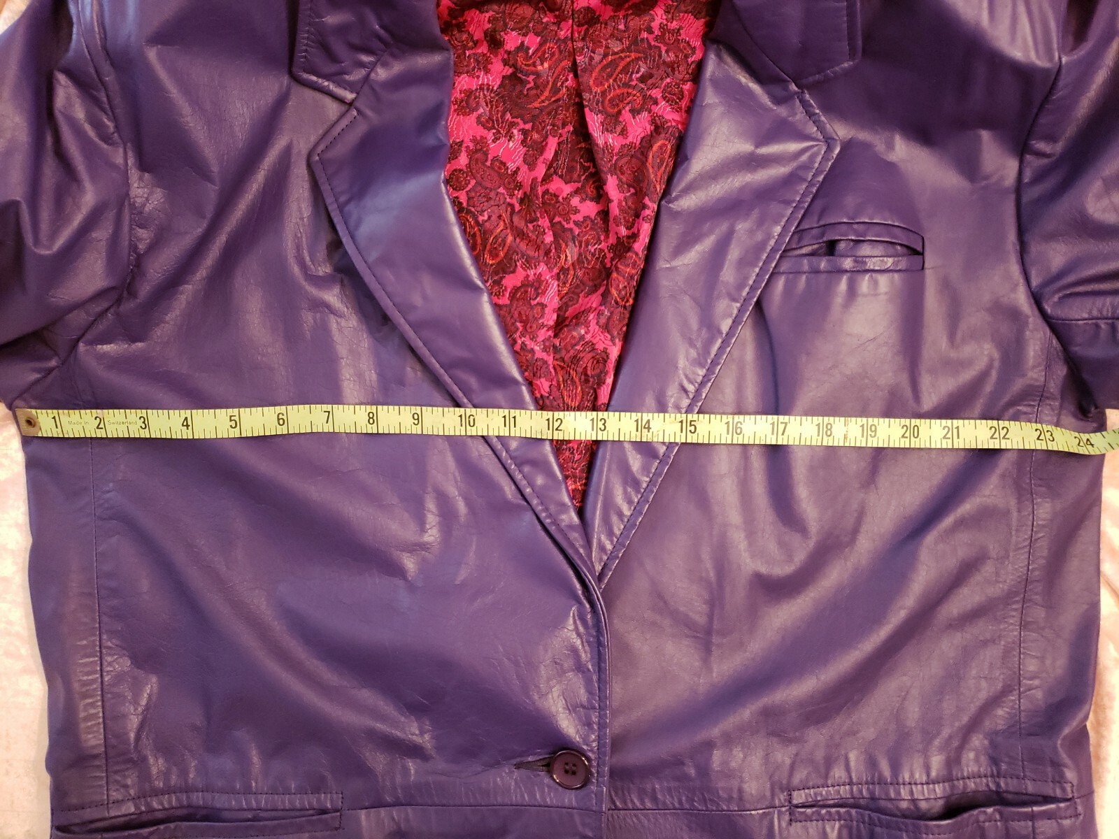 VTG 80s Northside Fashions Purple Leather Jacket Blazer Oversized Retro Womens L
