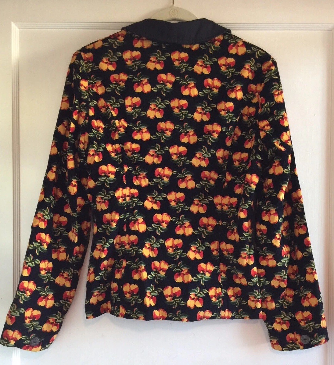 Vtg 90’s Todd Oldham Times Seven 7 Peach Print Corduroy Top Shirt Jacket Size M