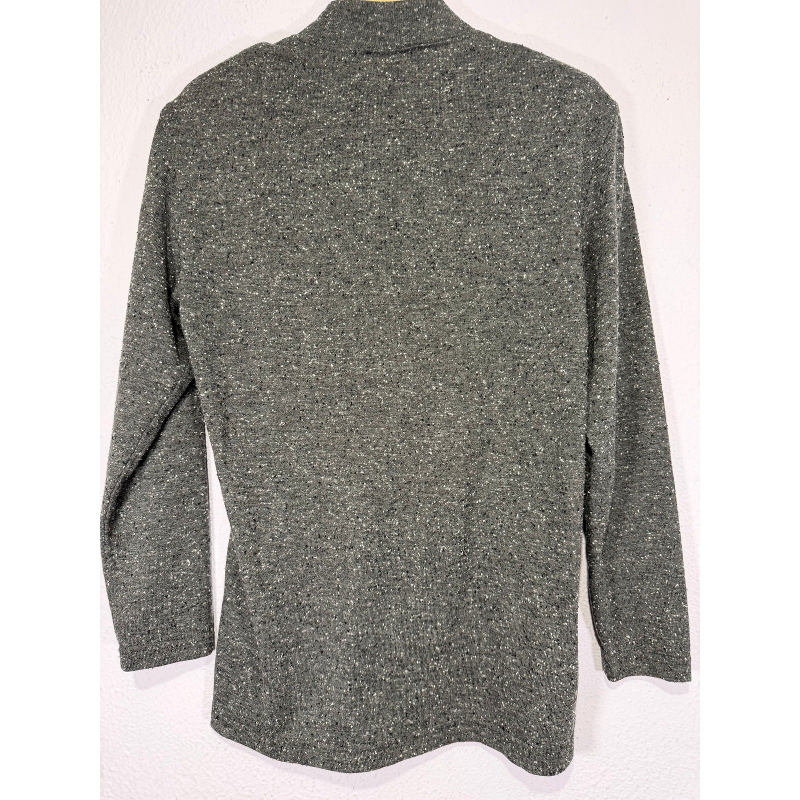 Vintage Teddi Mock Neck Top Womens Gray Speckled Minimalist M/L Grunge Soft Girl