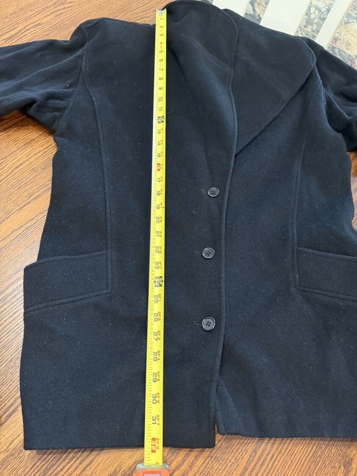 Vintage Ungaro Solo Donna Women’s Coat, Sz 42 /8 US, Black 100% Wool, Italy