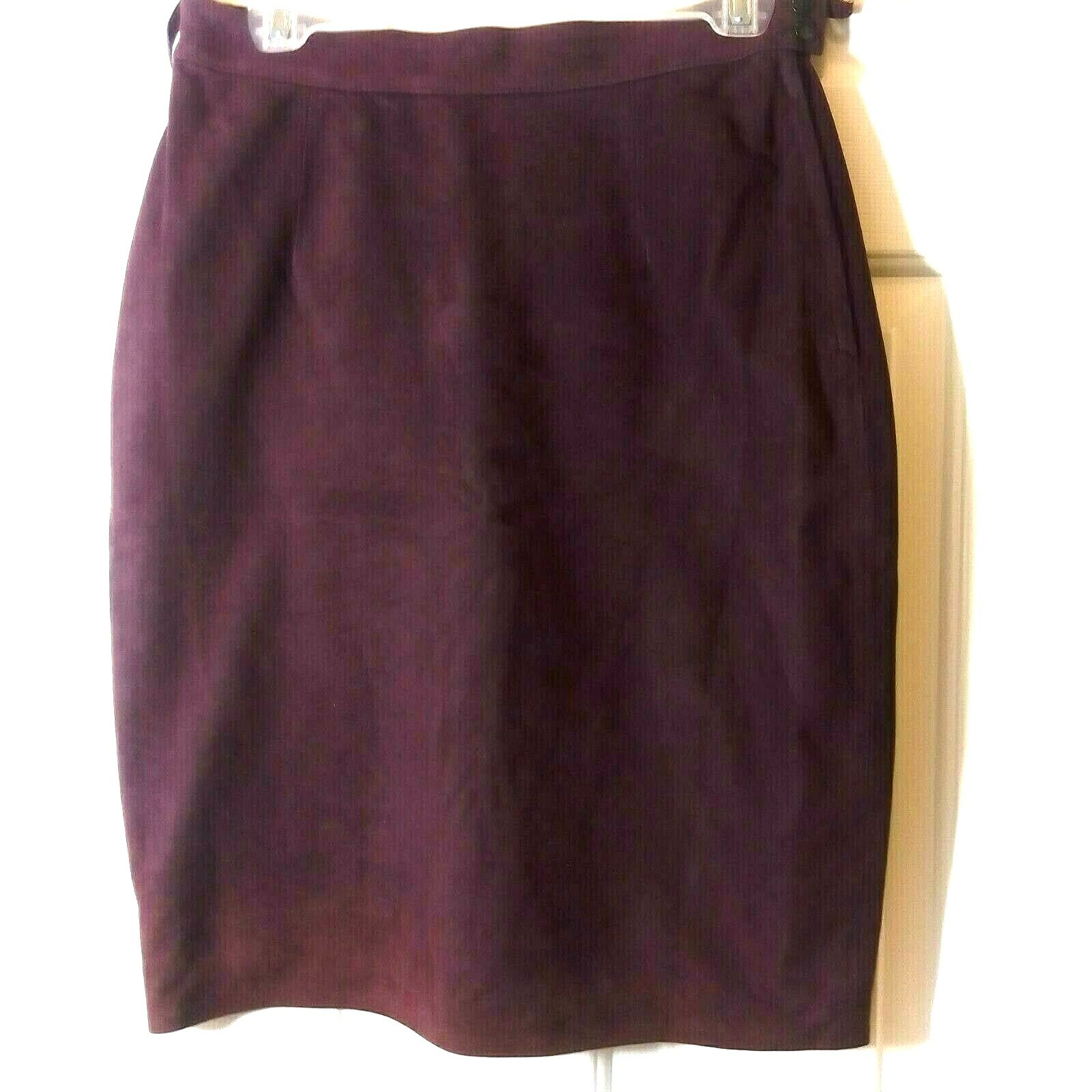 Vtg ELENA DEUDERO Ibiza Burgundy Nubuck Leather Lamb Women’s Skirt Size 42