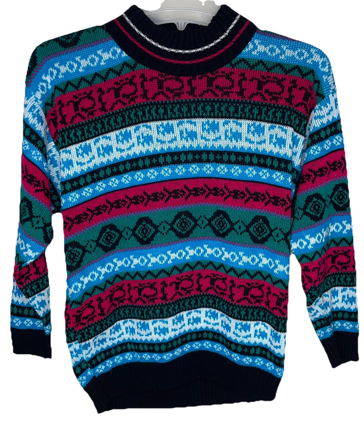 Vintage Glamour Knit 80’s Sweater Abstract Women’s Size Large