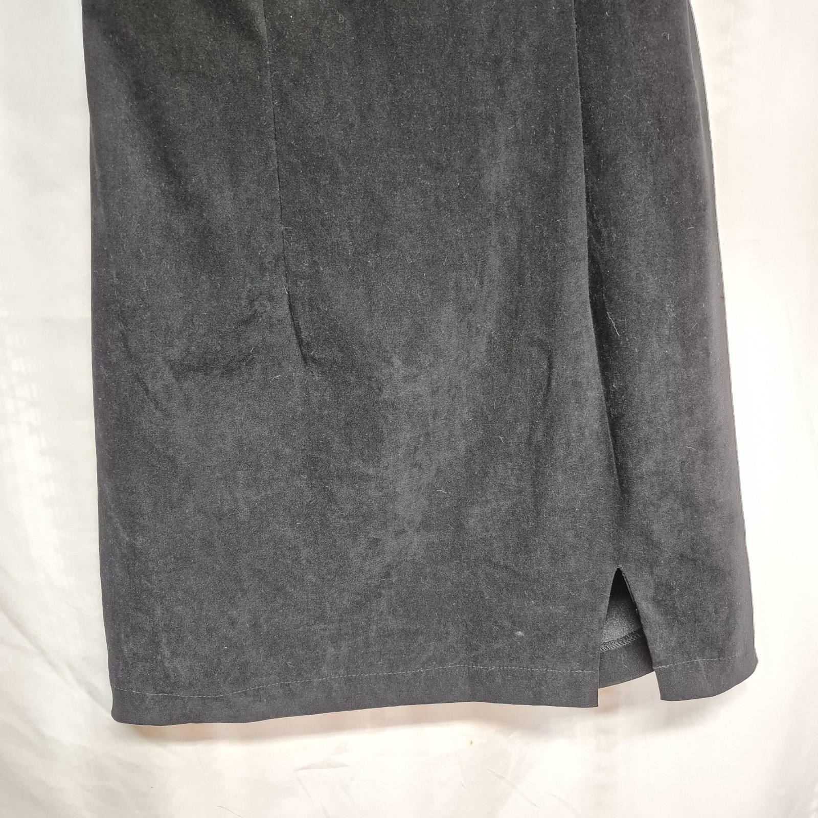 Vintage Y2K Aqua Blues Black Velveteen Sleeveless Dress Back Zipper Size 9 A3