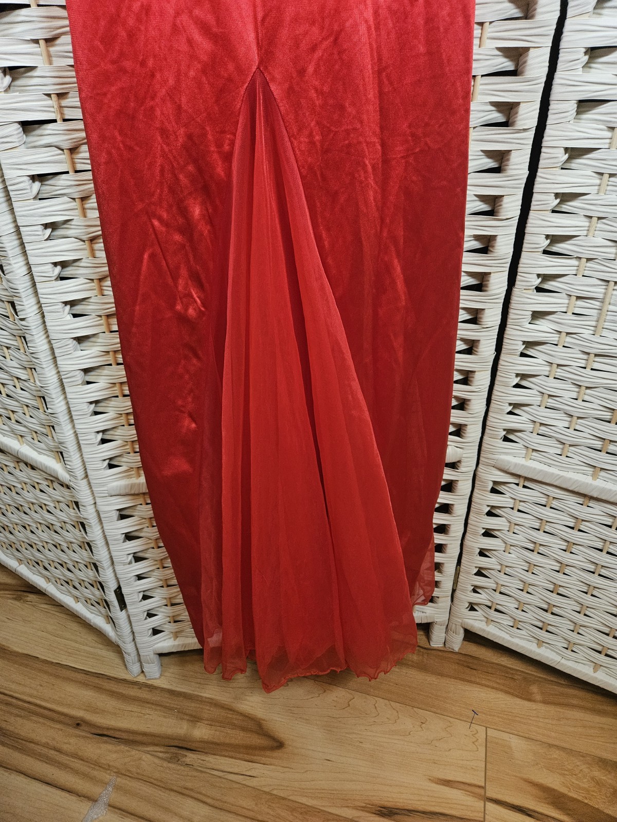 Vintage Jenelle of Hollywood L Red Nightgown Lingerie Classic Romance Glamour