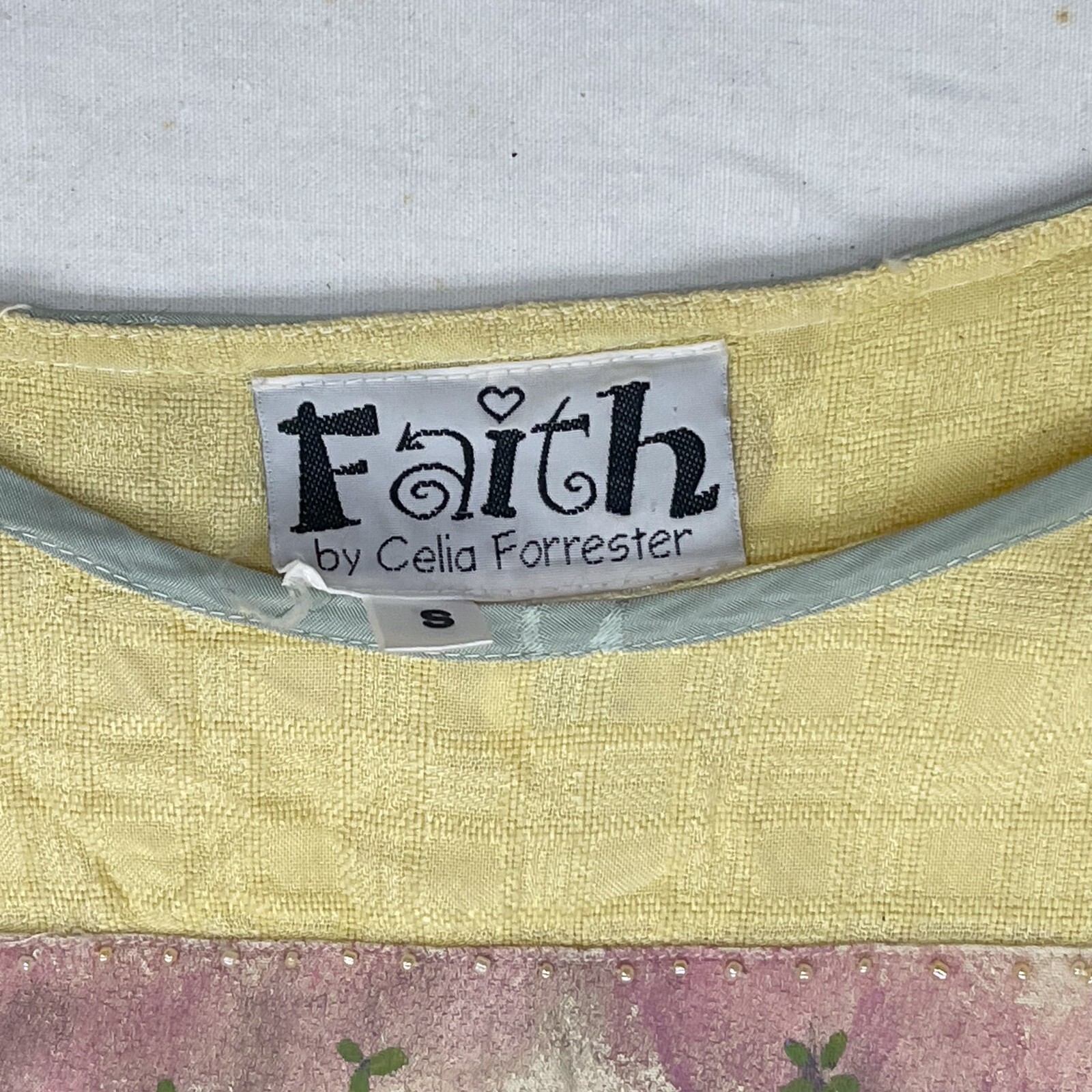 Vtg 90s Faith Geisha Art to Wear Dress Anthro Celia Forrester Size Sml Lagenlook