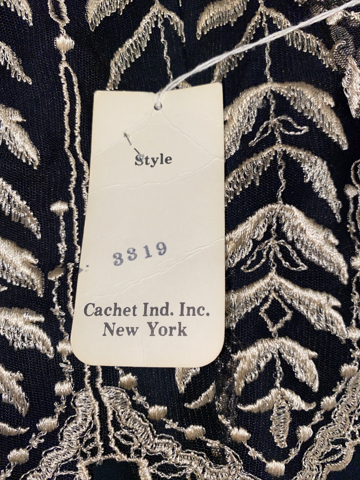 Vtg Cachet Formal Dress Bari Protas Elegant Black Gold USA Made New 9/10