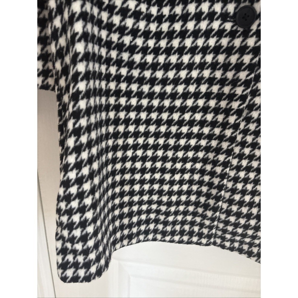 NWT Old Navy Coat Black White Houndstooth Academia Preppy Classic Cozy Sz XS