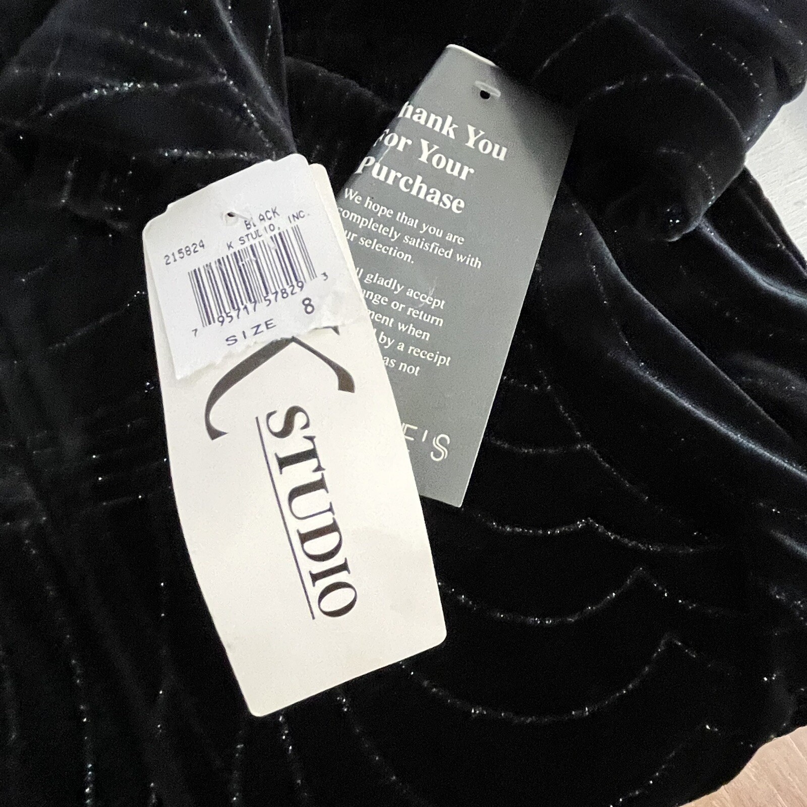 K Studio Beaded Jacket Dress Sz 8 Black Evening Elegance Formal VINTAGE NEW